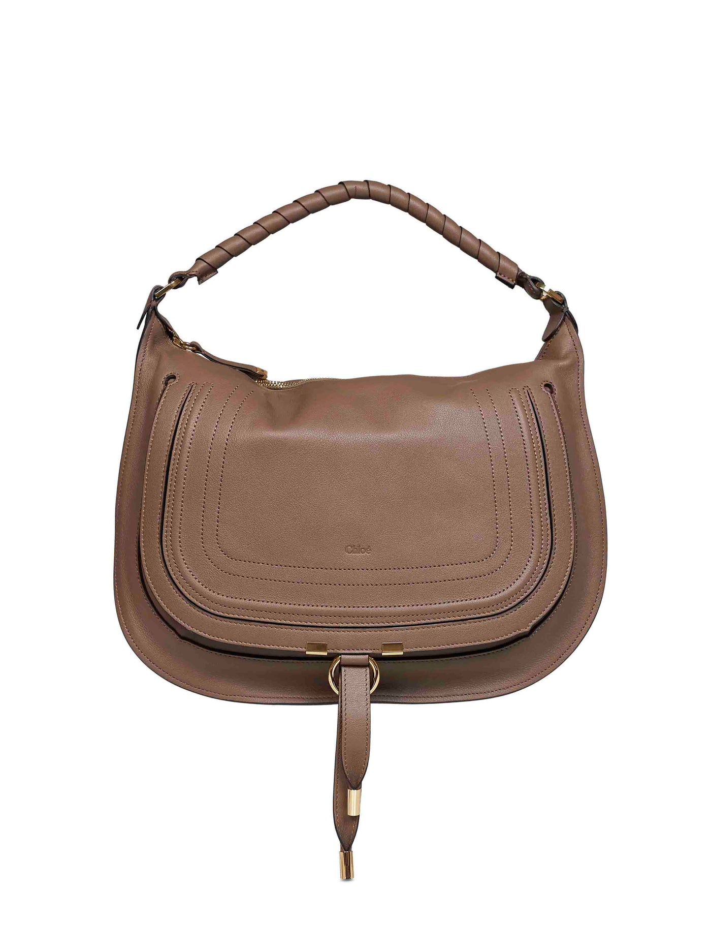 Chloé Marcie Shoulder Bag — Brown Calf Leather