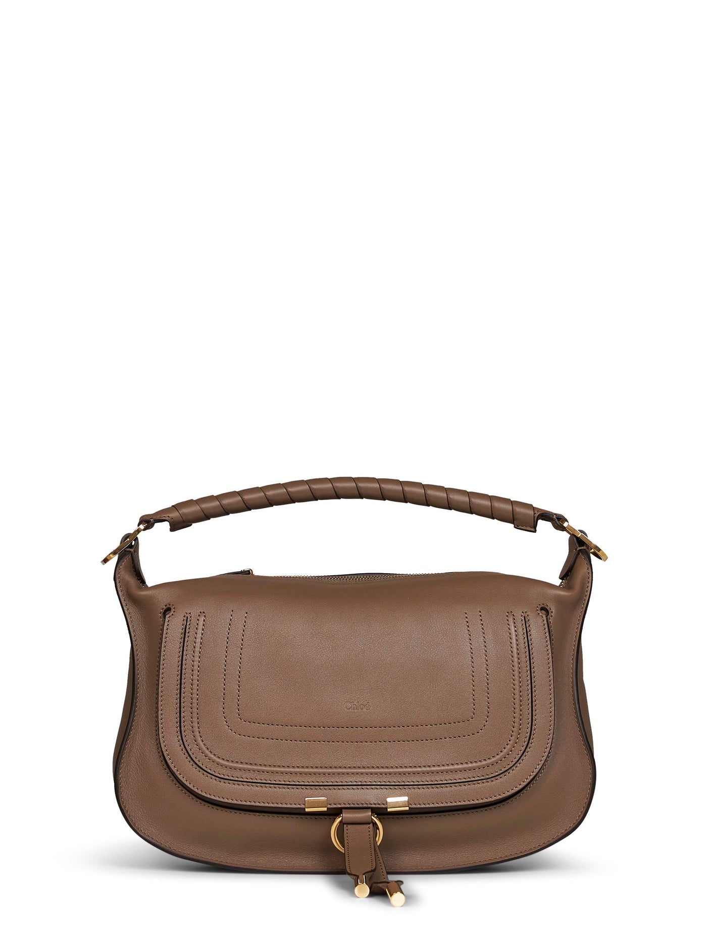Chloé Marcie Shoulder Bag — Brown Calf Leather