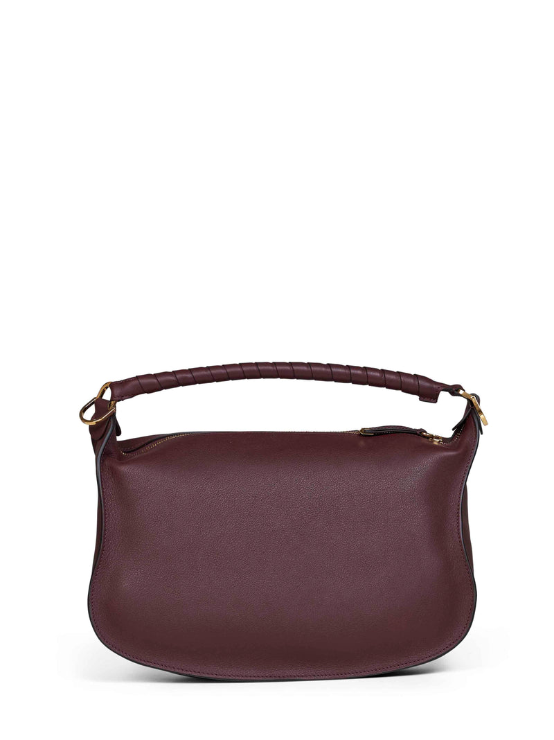 Chloé Marcie Shoulder Bag — Burgundy Calf Leather