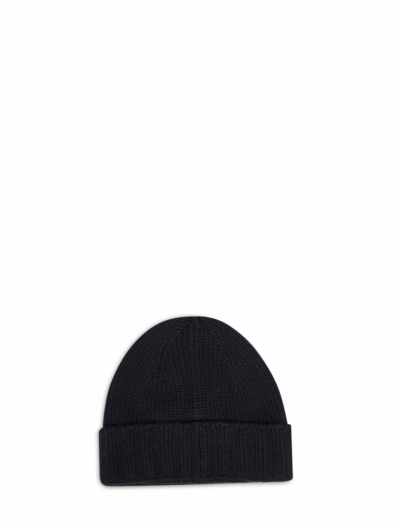 D 4.0 1018615529099 Virgin Wool Knit Beanie — Black Beanies