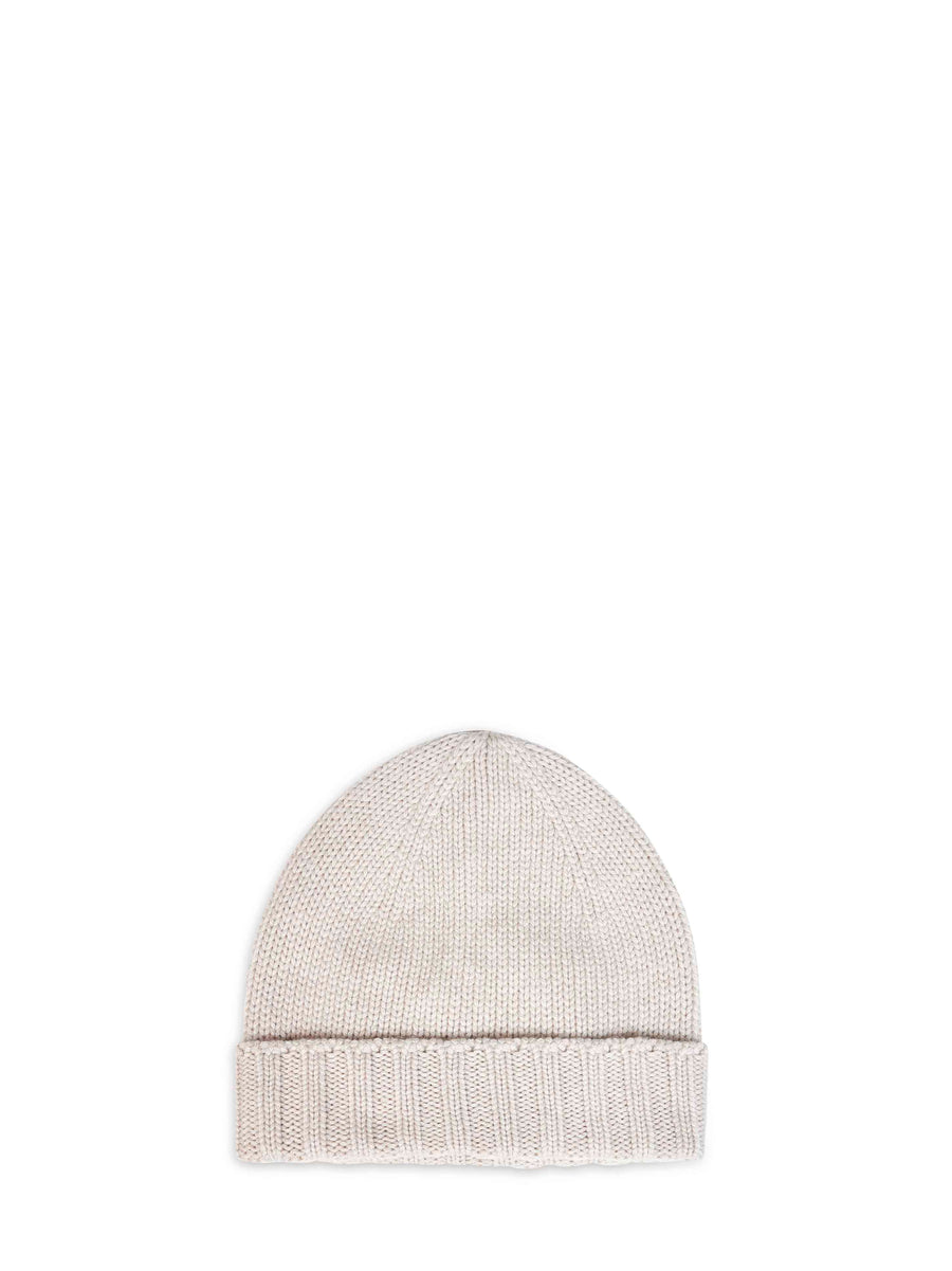 D 4.0 1018615529113 Virgin Wool Ribbed Beanie — Beige Beanies