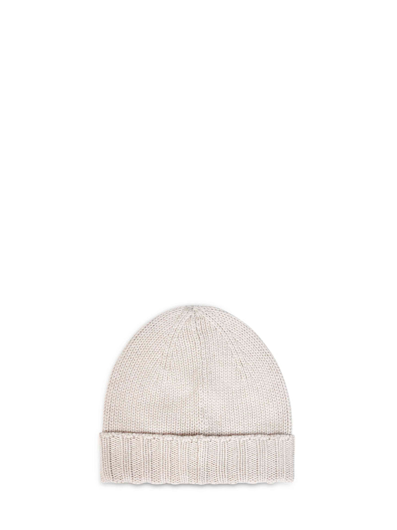 D 4.0 1018615529113 Virgin Wool Ribbed Beanie — Beige Beanies