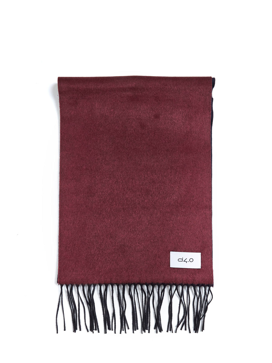 D 4.0 Fringed Silk Cashmere Scarf — Burgundy Scarfs