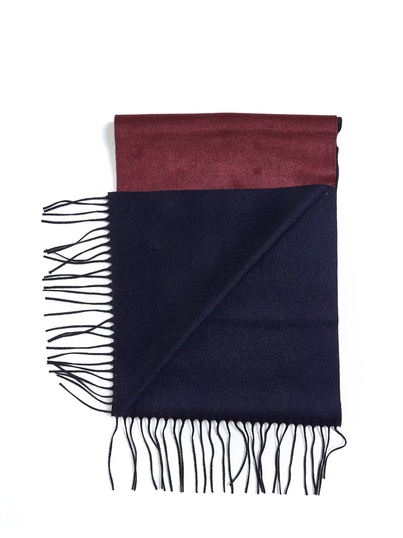 D 4.0 Fringed Silk Cashmere Scarf — Burgundy Scarfs