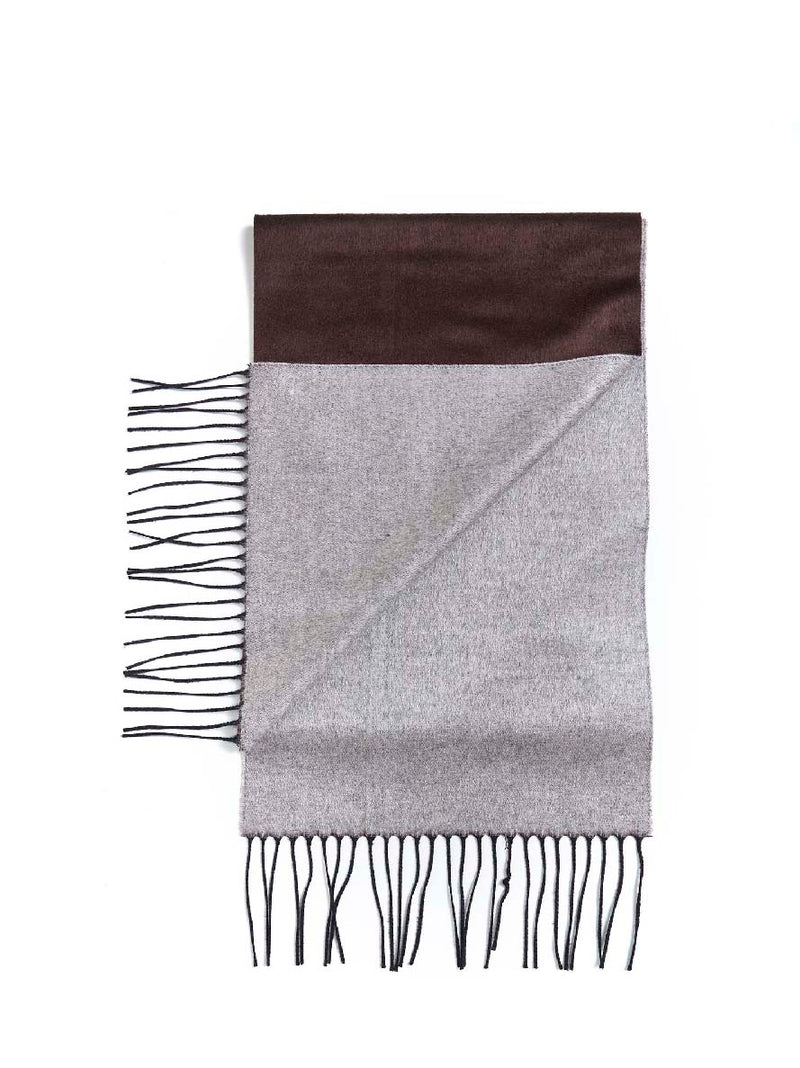 D 4.0 Fringed Silk-Cashmere Scarf — Brown Scarfs