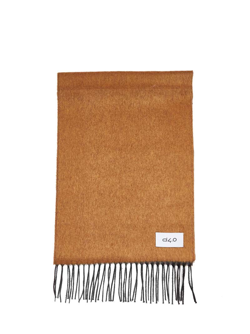 D 4.0 Silk-Cashmere Fringed Scarf — Camel Scarfs