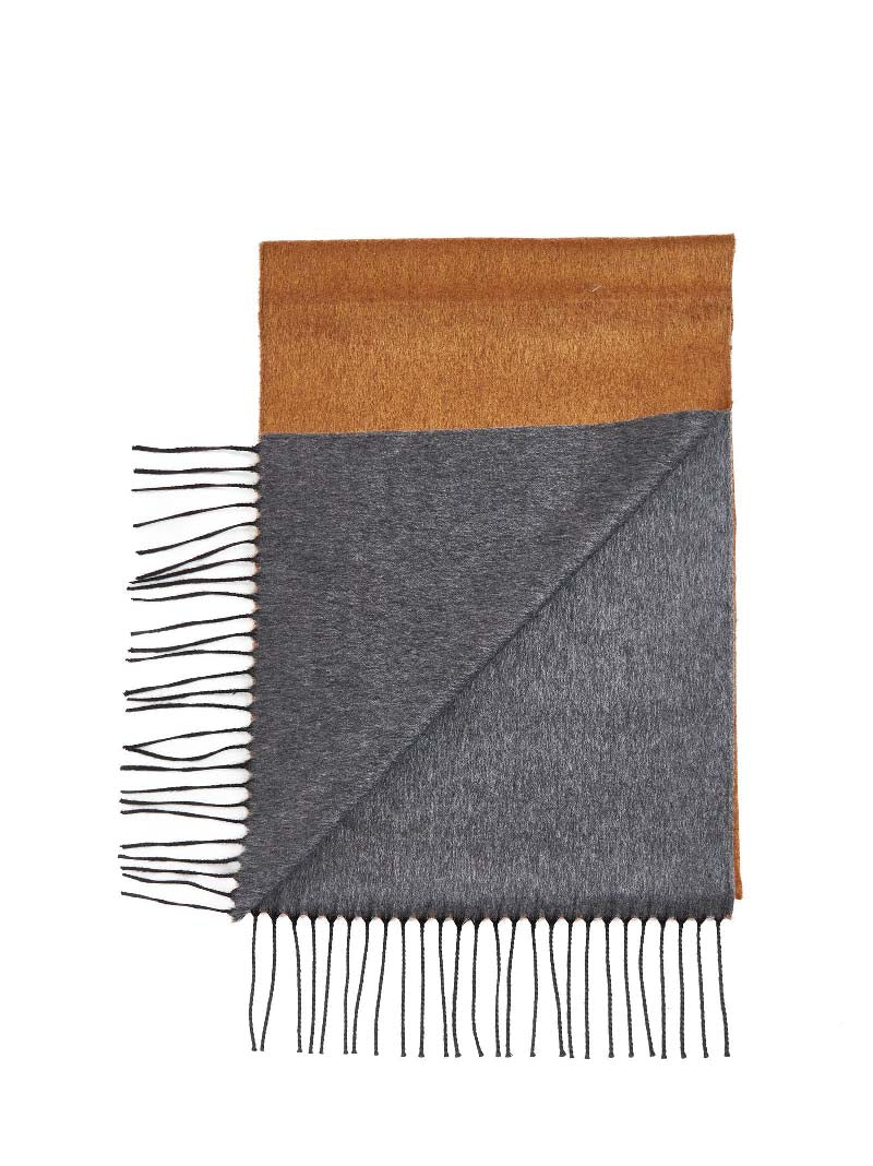 D 4.0 Silk-Cashmere Fringed Scarf — Camel Scarfs