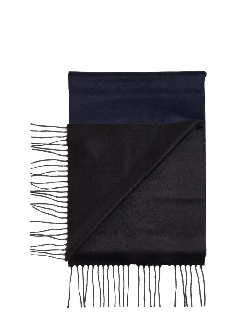 D 4.0 Silk Cashmere Fringed Scarf — Navy Scarfs