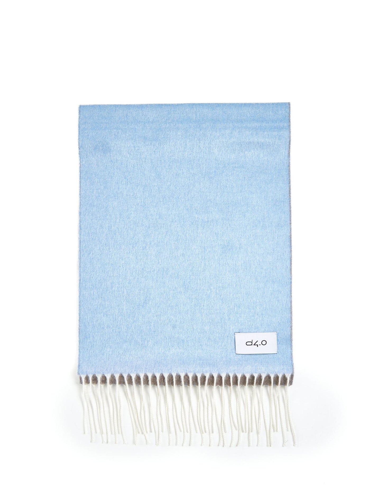 D 4.0 Silk-Cashmere Fringed Scarf — Blue Silk Cashmere Scarfs
