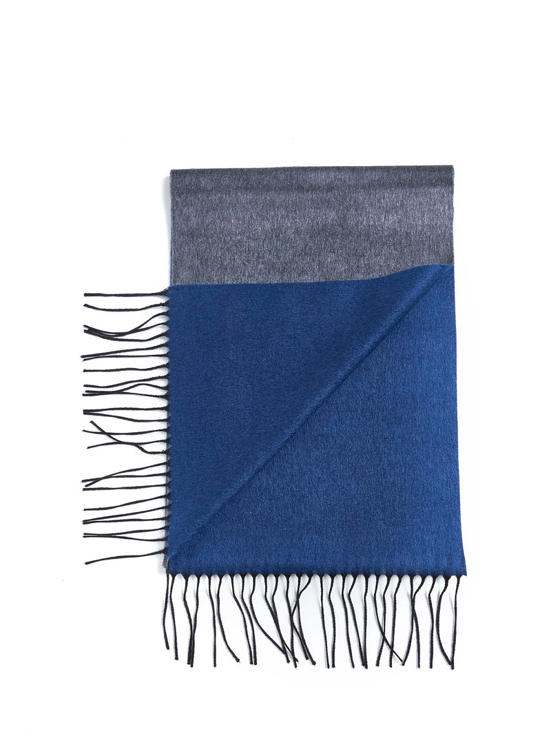 D 4.0 Silk-Cashmere Fringed Scarf — Gray Silk Cashmere Scarfs