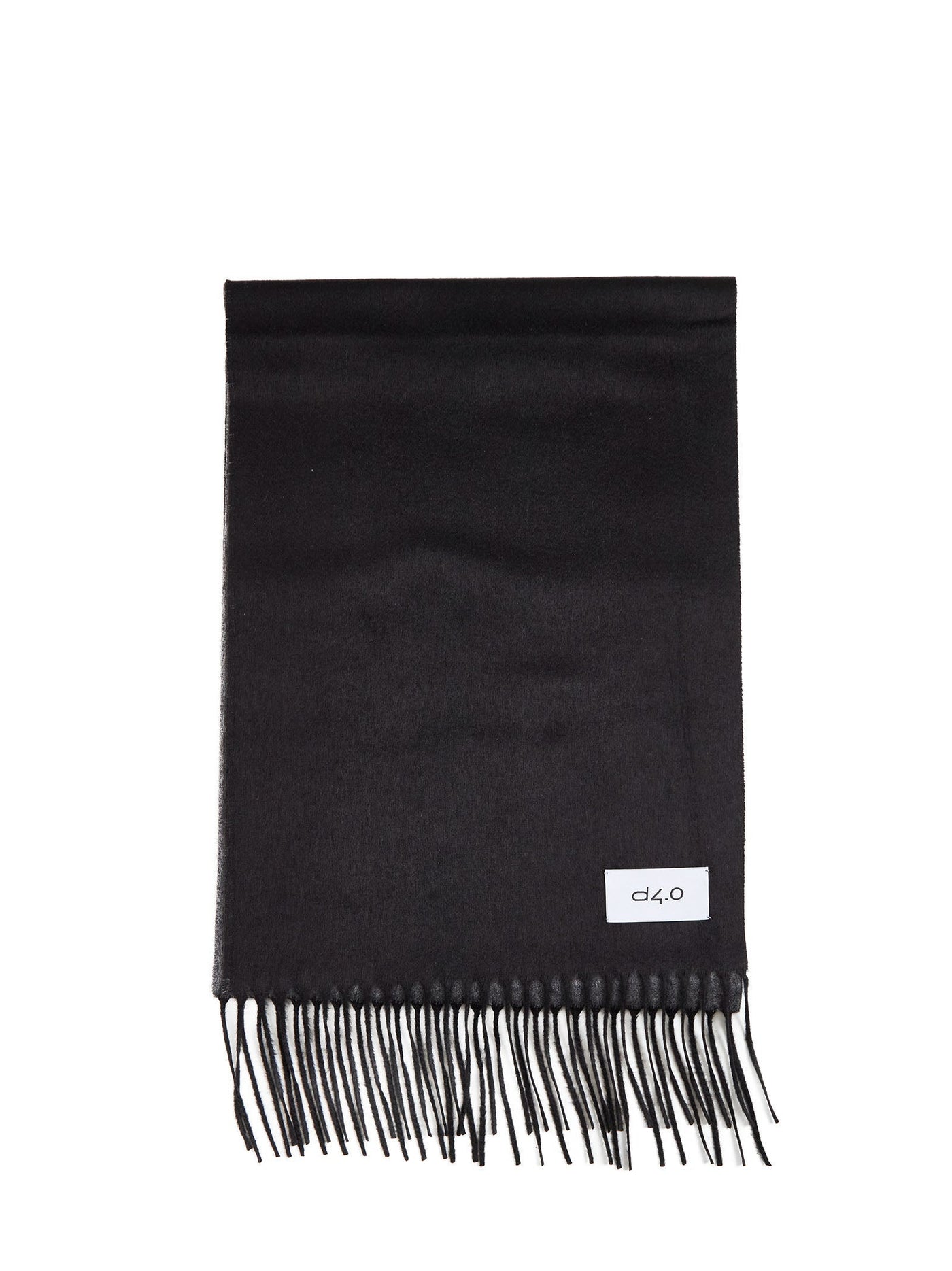 D 4.0 Silk-Cashmere Fringed Scarf — Black Silk Cashmere Scarfs