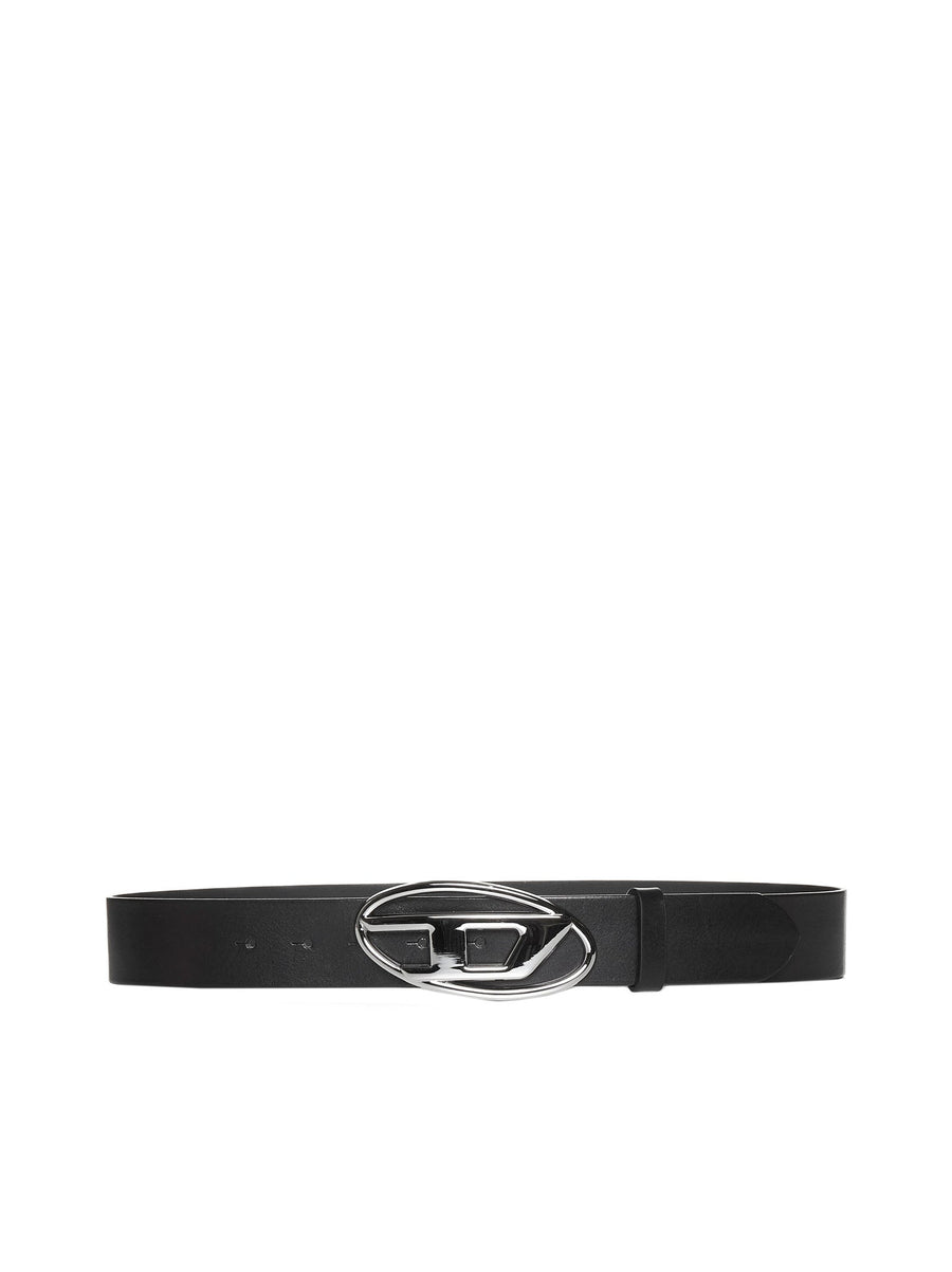 Diesel D-Logo Buckle Belt — Black Wool