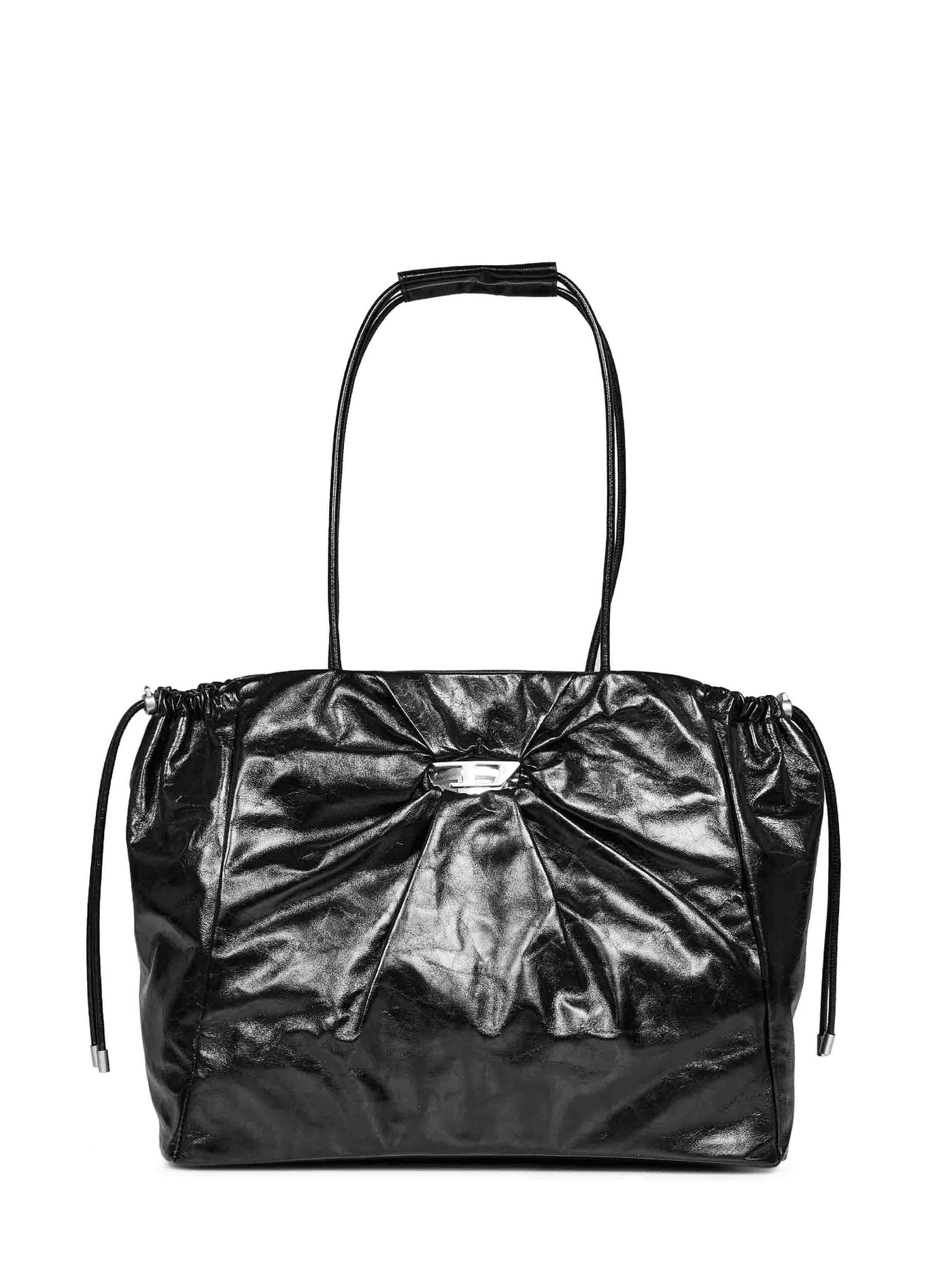 Diesel Scrunch-D Tote Bag — Black Bovine Leather