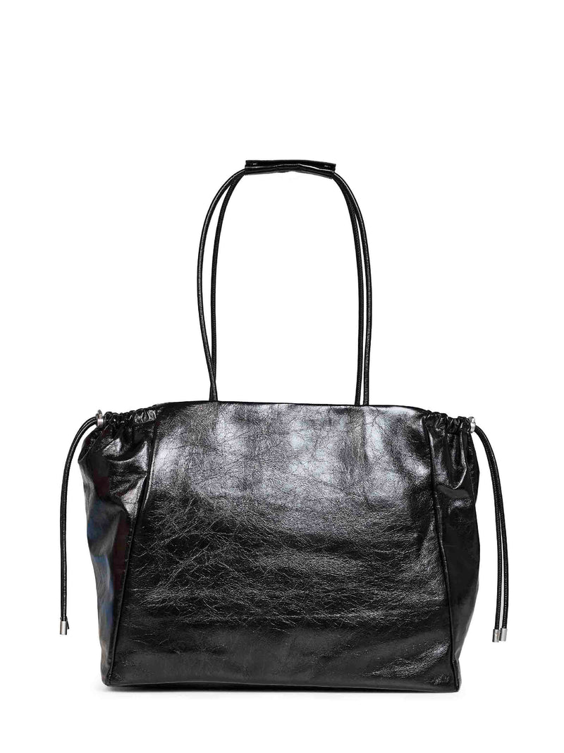 Diesel Scrunch-D Tote Bag — Black Bovine Leather