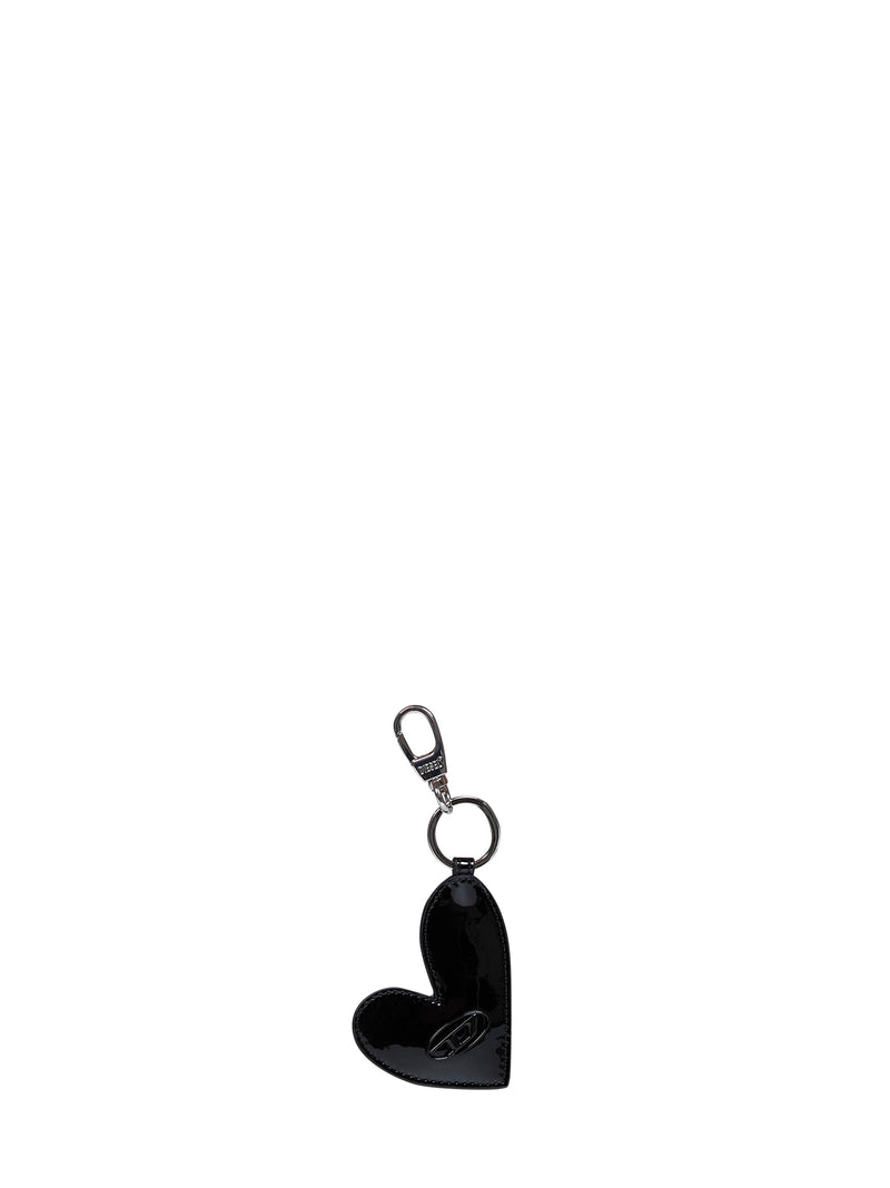 Diesel Heart-Shaped Key Case — Black Polyurethane Keychains
