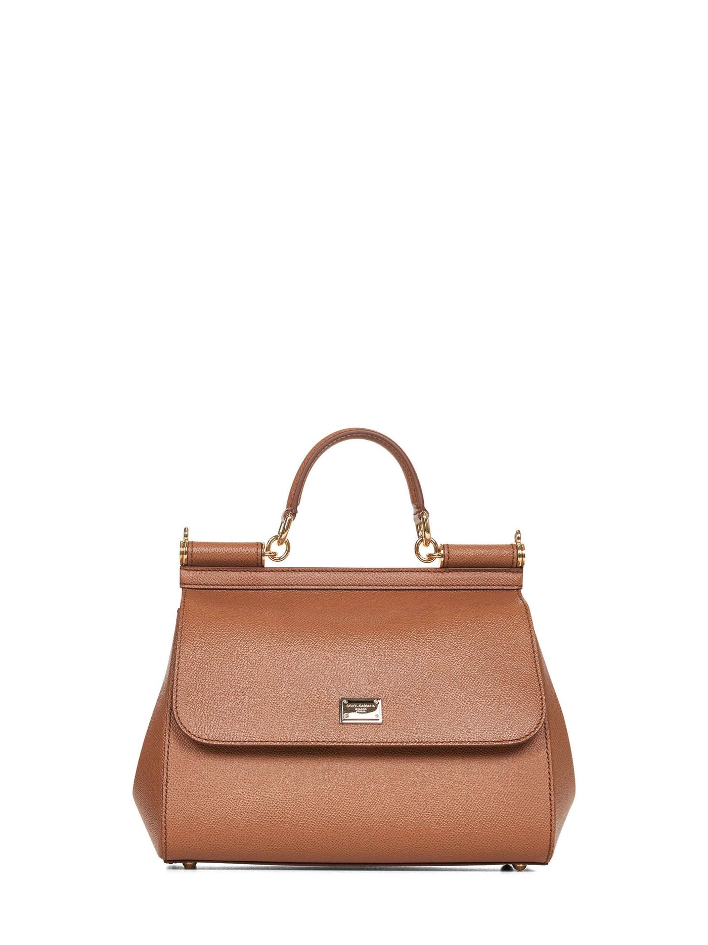 Dolce & Gabbana Sicily Top Handle Bag — Camel Calf Leather
