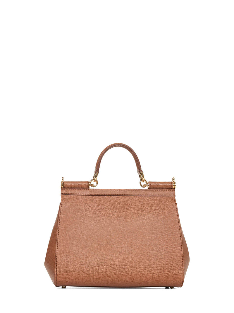 Dolce & Gabbana Sicily Top Handle Bag — Camel Calf Leather