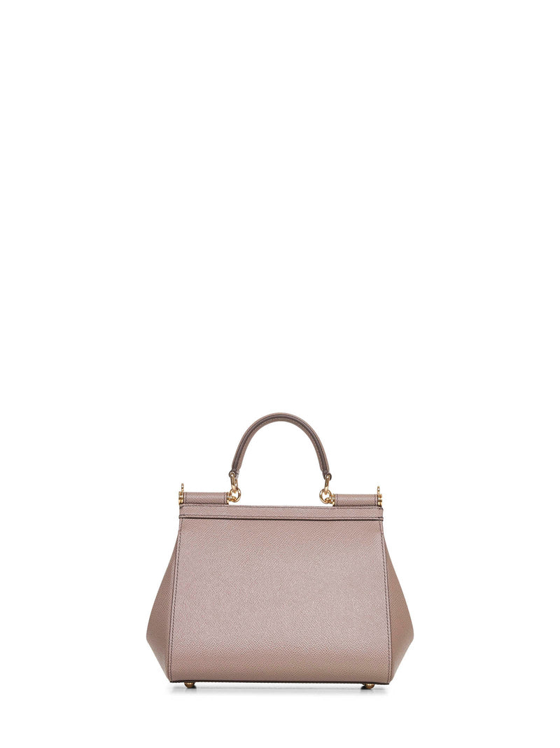 Dolce & Gabbana Medium Sicily Top Handle Bag — Taupe Calf Leather