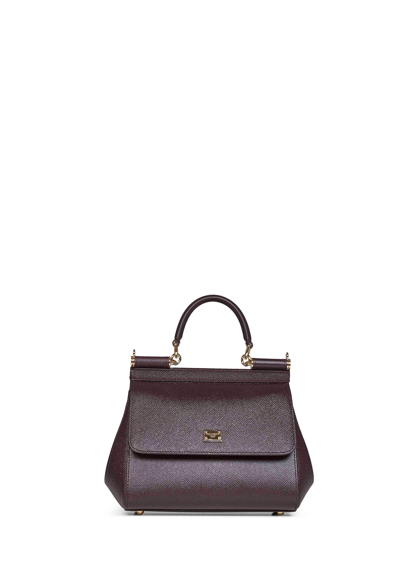 Dolce & Gabbana Sicily Top Handle Bag — Bordeaux Calf Leather