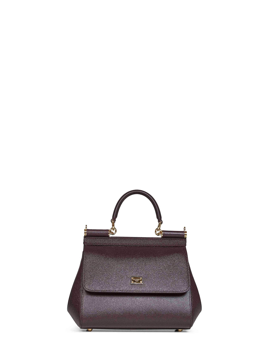 Dolce & Gabbana Sicily Top Handle Bag — Bordeaux Calf Leather