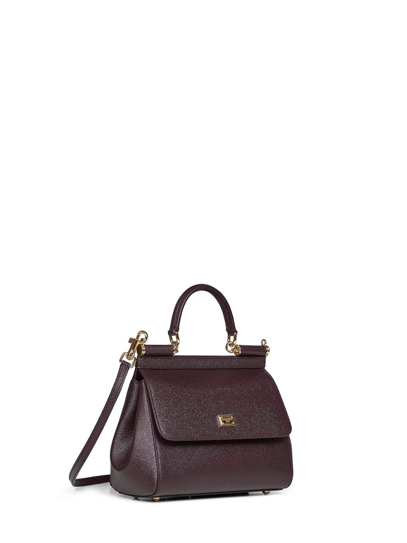 Dolce & Gabbana Sicily Top Handle Bag — Bordeaux Calf Leather