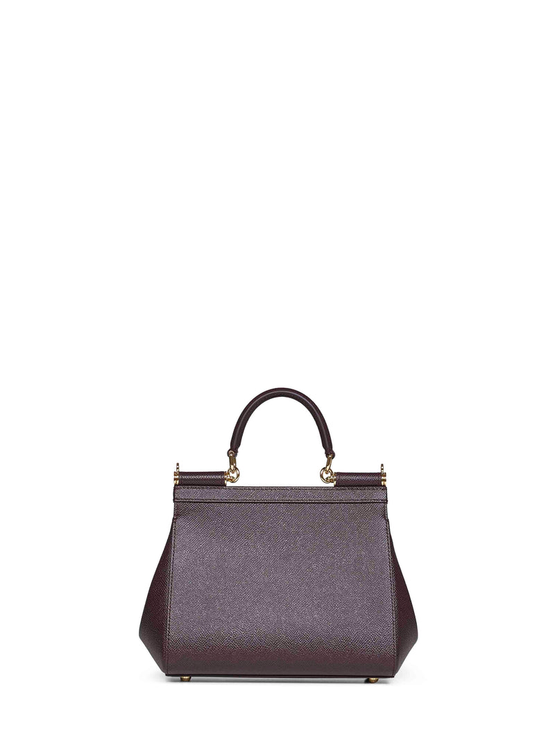 Dolce & Gabbana Sicily Top Handle Bag — Bordeaux Calf Leather