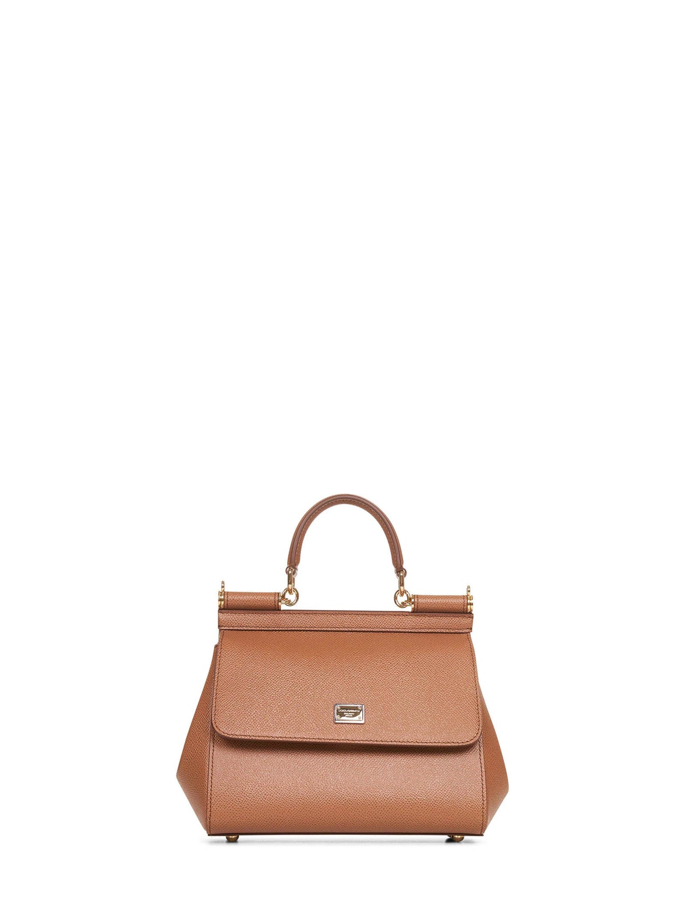 Dolce & Gabbana Top Handle Bag — Beige Calfskin Leather