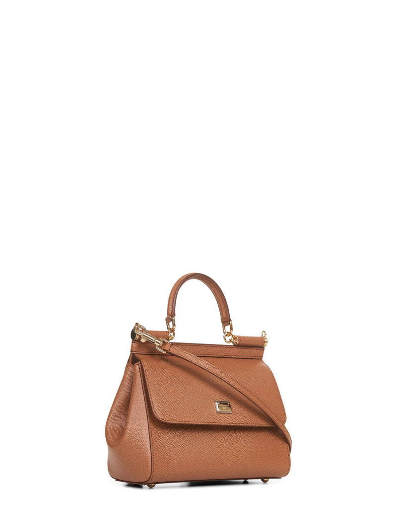 Dolce & Gabbana Top Handle Bag — Beige Calfskin Leather