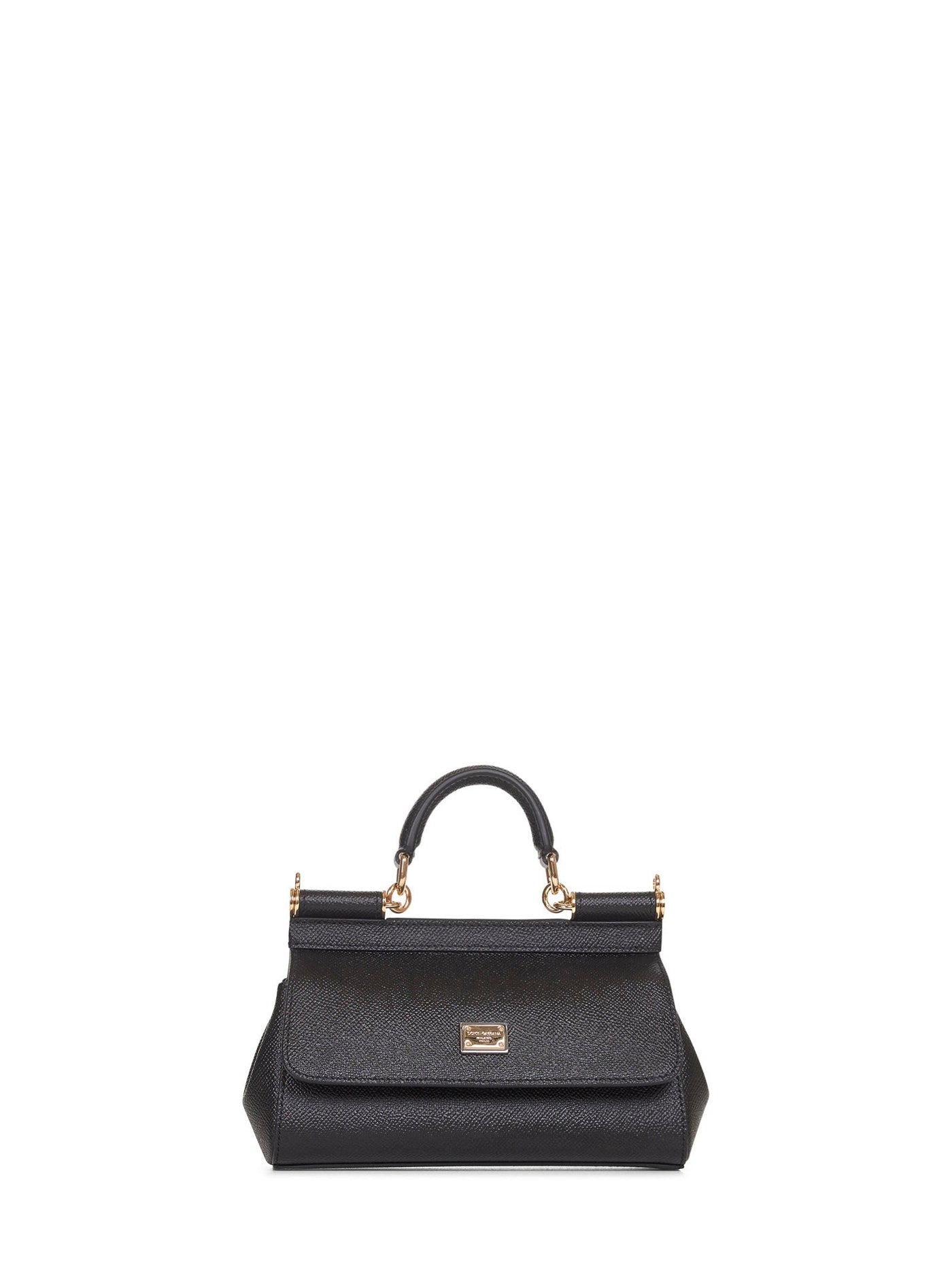 Dolce & Gabbana Sicily Top Handle Bag — Black Calf Leather