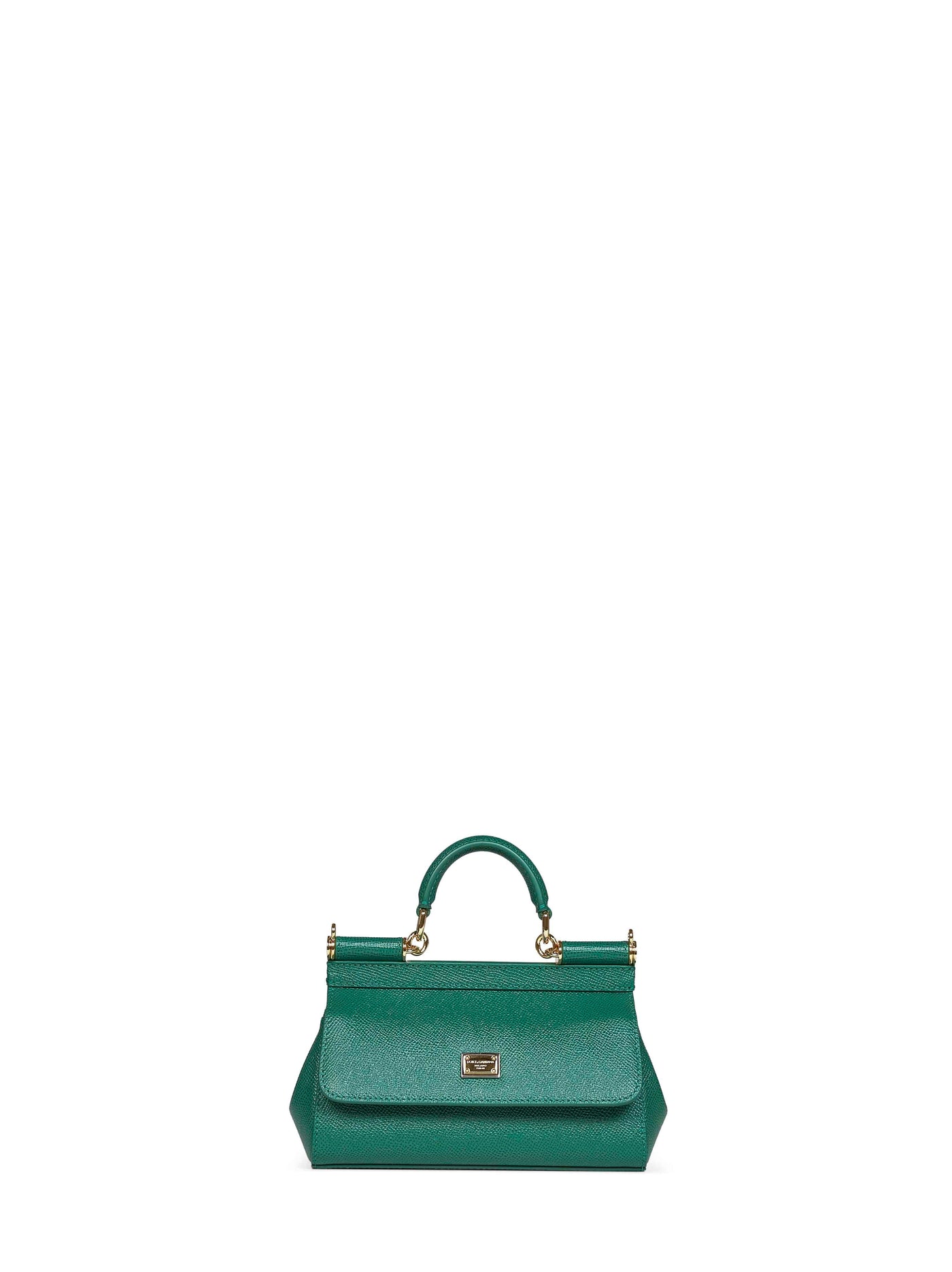 Dolce & Gabbana Sicily Top Handle Bag — Green Calf Leather