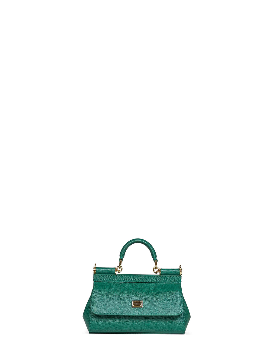 Dolce & Gabbana Sicily Top Handle Bag — Green Calf Leather