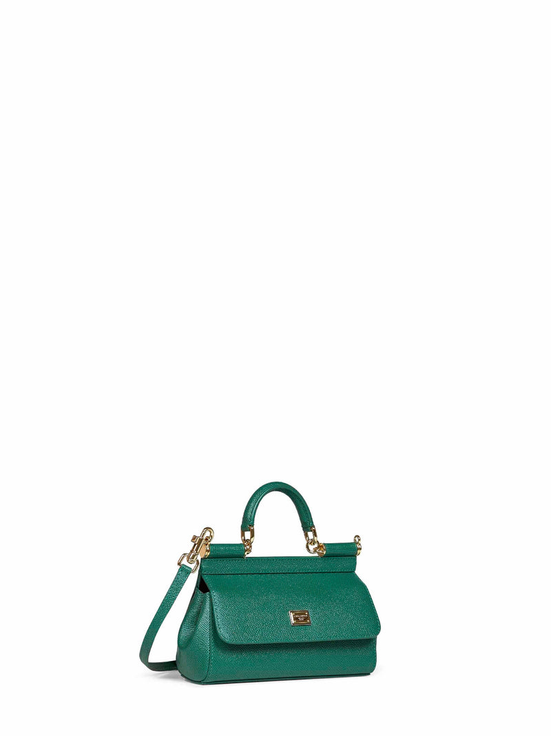 Dolce & Gabbana Sicily Top Handle Bag — Green Calf Leather