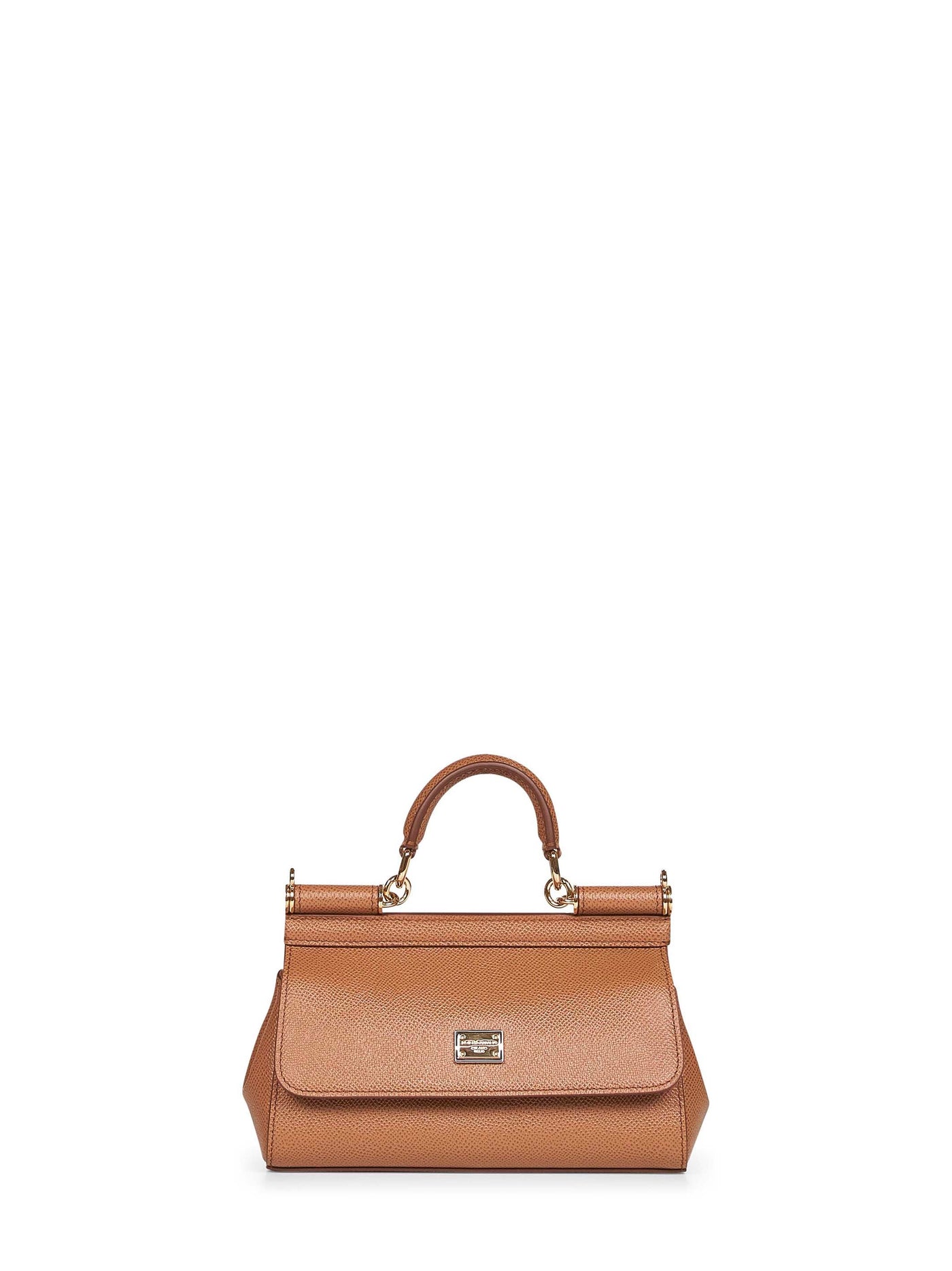 Dolce & Gabbana Sicily Top Handle Bag — Camel Calf Leather