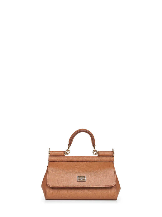 Dolce & Gabbana Sicily Top Handle Bag — Camel Calf Leather
