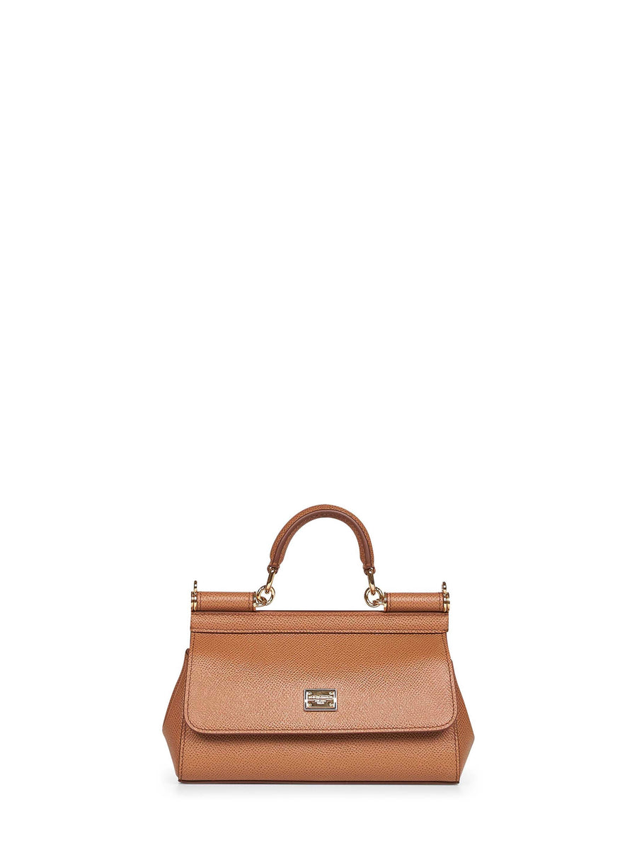 Dolce & Gabbana Sicily Top Handle Bag — Camel Calf Leather