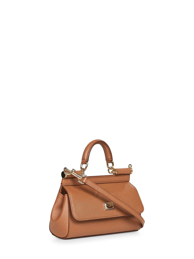 Dolce & Gabbana Sicily Top Handle Bag — Camel Calf Leather