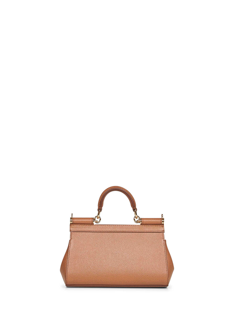 Dolce & Gabbana Sicily Top Handle Bag — Camel Calf Leather