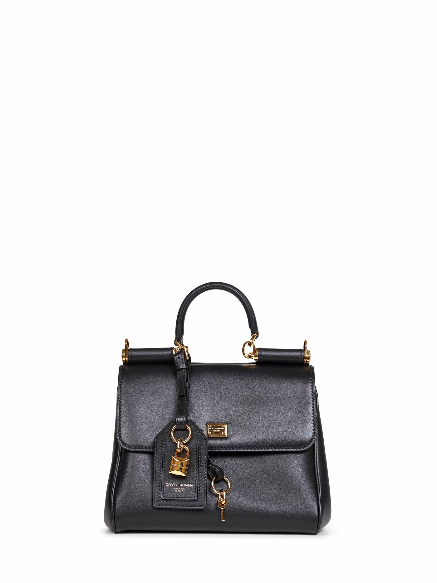 Dolce & Gabbana Top Handle Bag — Black Calf Leather