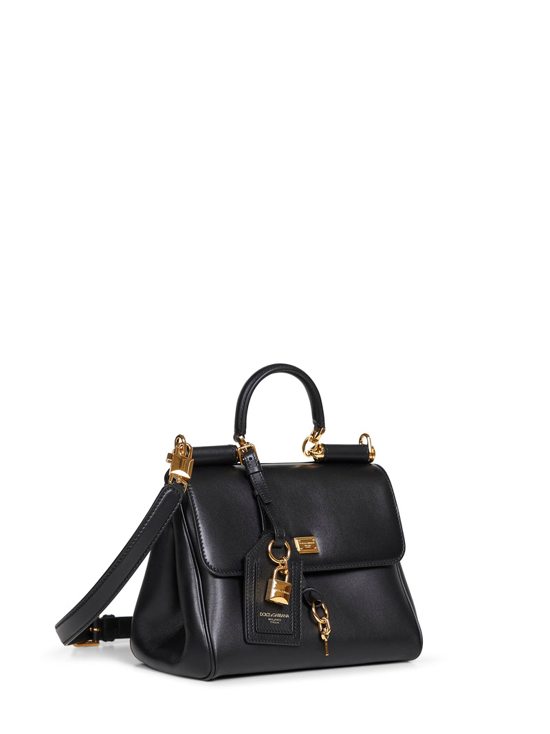 Dolce & Gabbana Top Handle Bag — Black Calf Leather