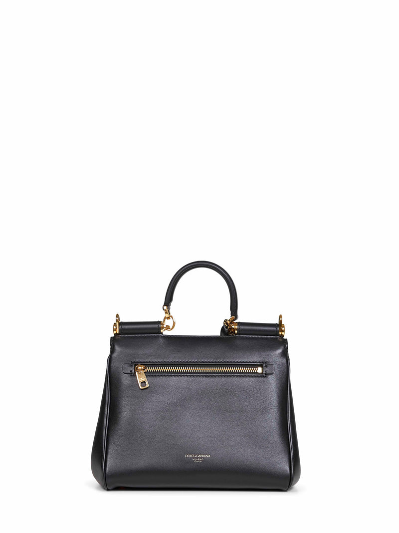 Dolce & Gabbana Top Handle Bag — Black Calf Leather