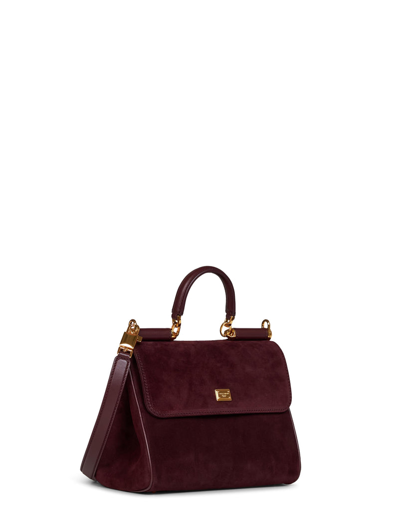 Dolce & Gabbana My Sicily Top Handle Bag — Burgundy Calf Leather Hand
