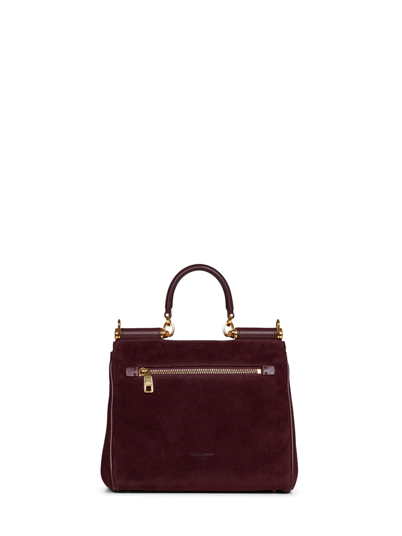 Dolce & Gabbana My Sicily Top Handle Bag — Burgundy Calf Leather Hand