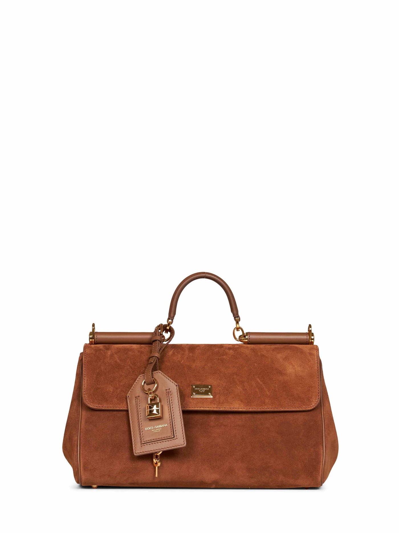 Dolce & Gabbana Suede Calf Leather Shoulder Bag — Brown