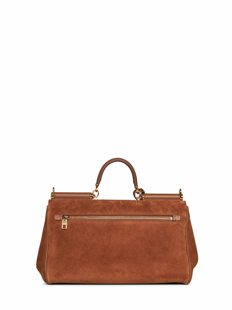 Dolce & Gabbana Suede Calf Leather Shoulder Bag — Brown
