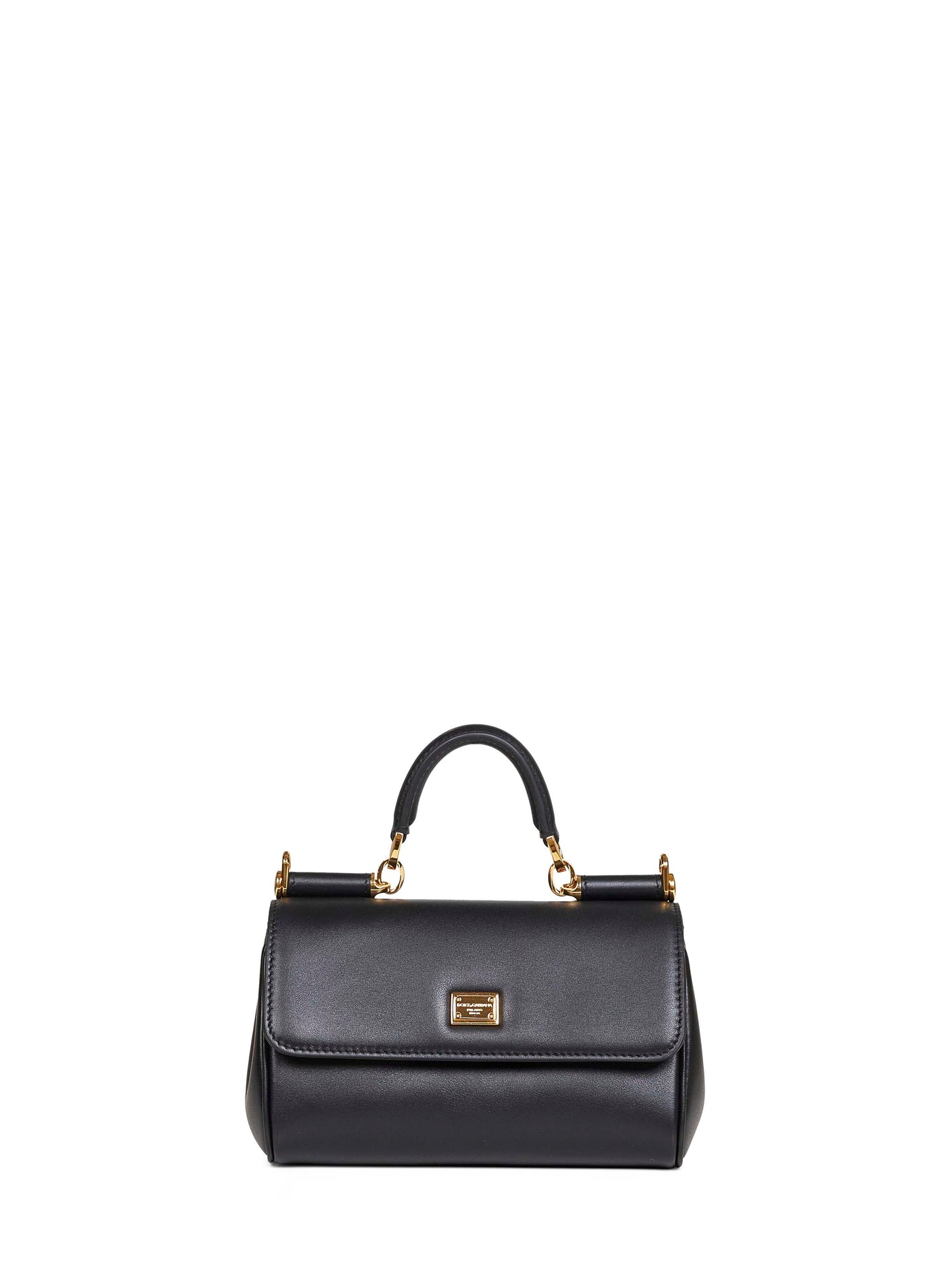Dolce & Gabbana My Sicily Top Handle Bag — Black Calf Leather