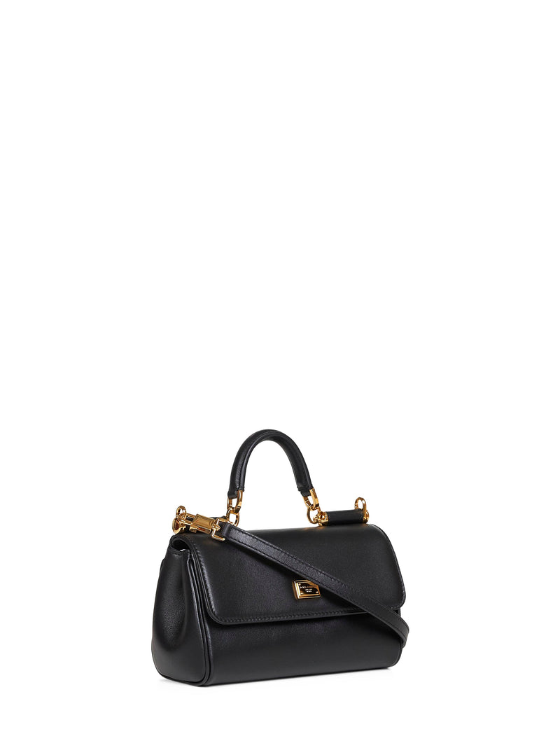 Dolce & Gabbana My Sicily Top Handle Bag — Black Calf Leather