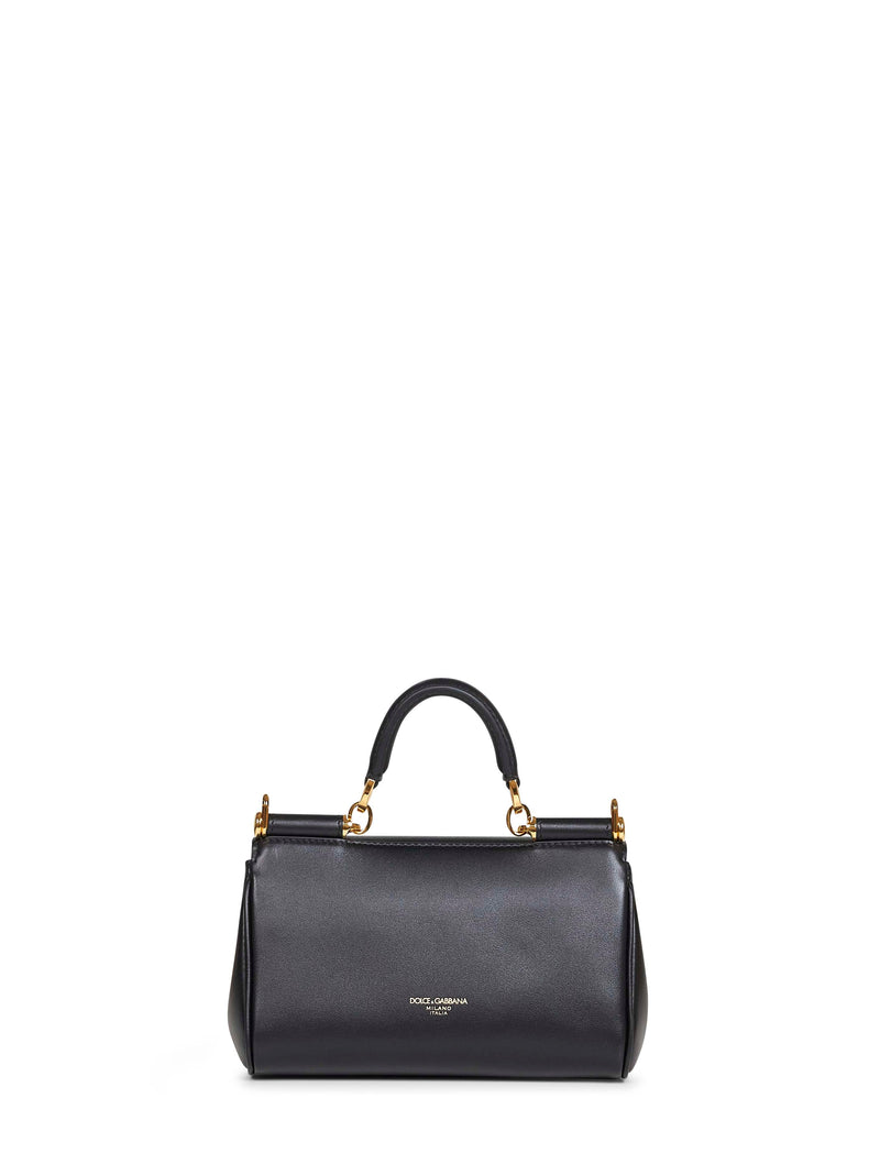 Dolce & Gabbana My Sicily Top Handle Bag — Black Calf Leather