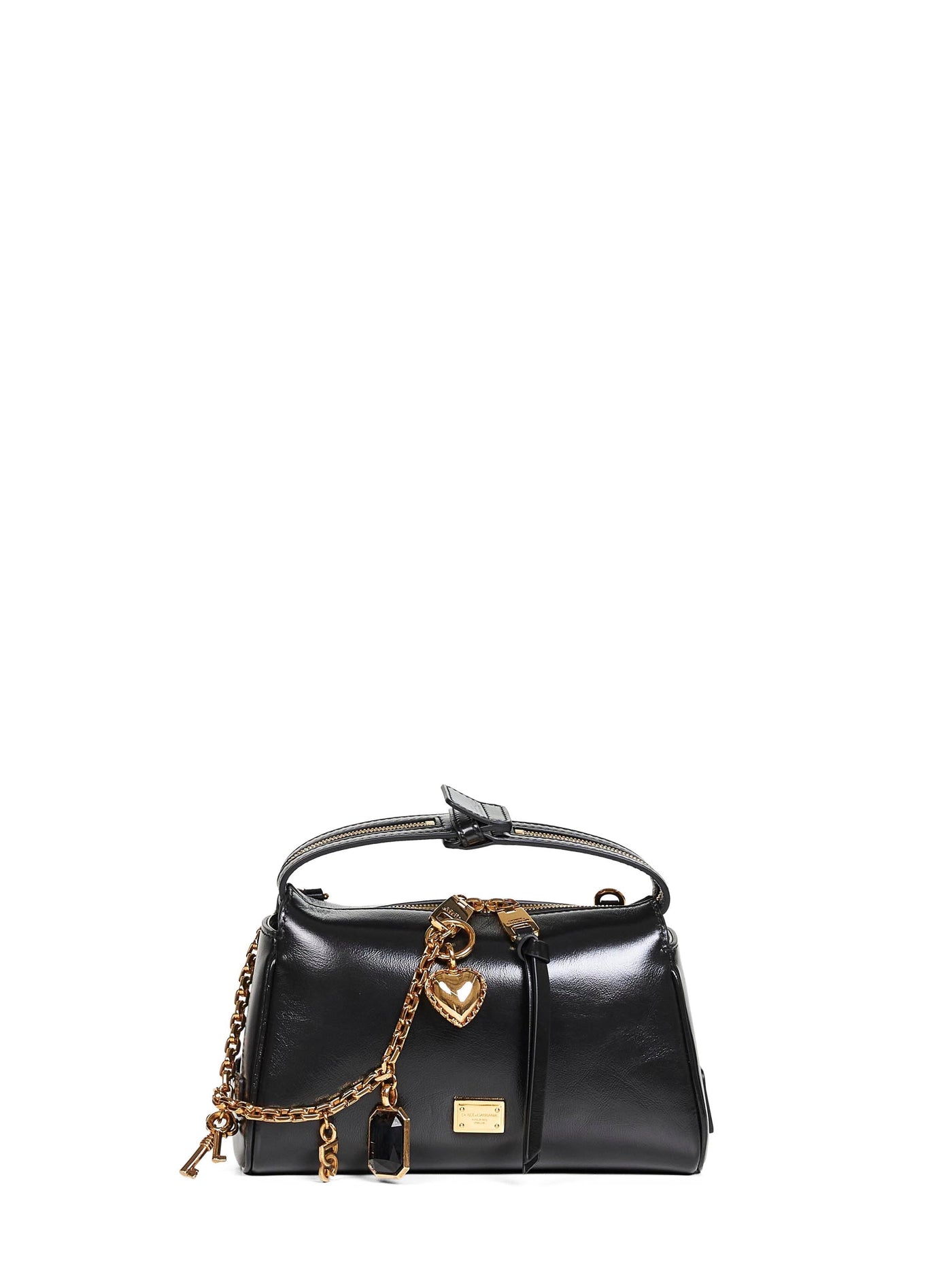 Dolce & Gabbana Vittoria Shoulder Bag — Black Calf Leather