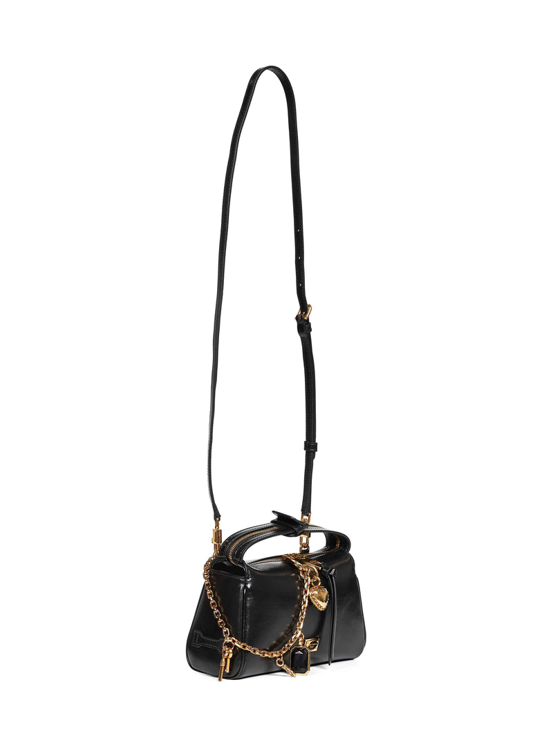 Dolce & Gabbana Vittoria Shoulder Bag — Black Calf Leather
