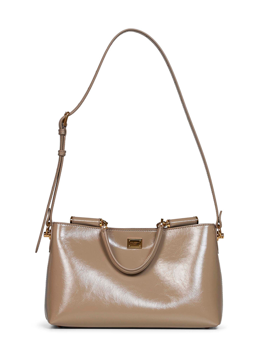 Dolce & Gabbana Vittoria Shoulder Bag — Beige Calf Leather